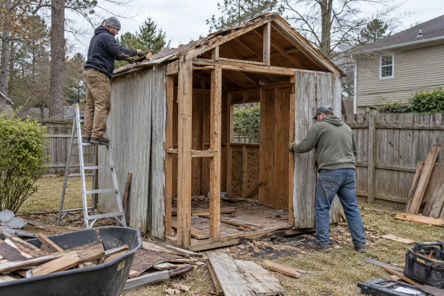 Wood Shed Demolition work